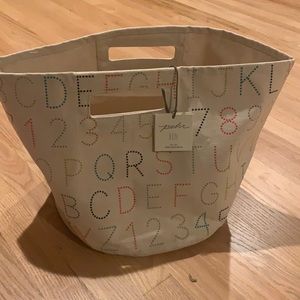 Pehr alphabet bin cotton canvas 13 x 12 inches